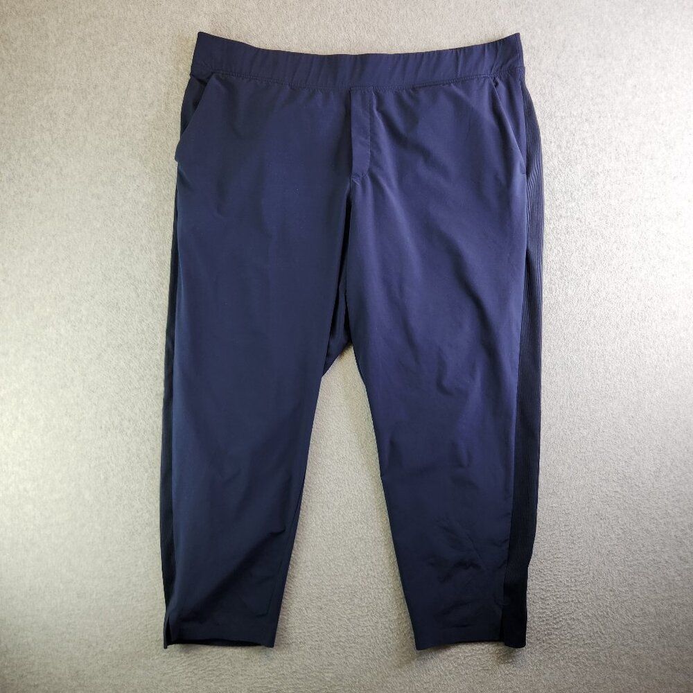 Athleta Pants Womens 20 Blue Brooklyn Ankle Pull On Zip Pockets Travel Commute